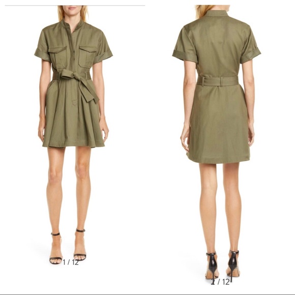A.L.C. Dresses & Skirts - A.L.C Bryn Dress A Line Utility Belted Army Green
